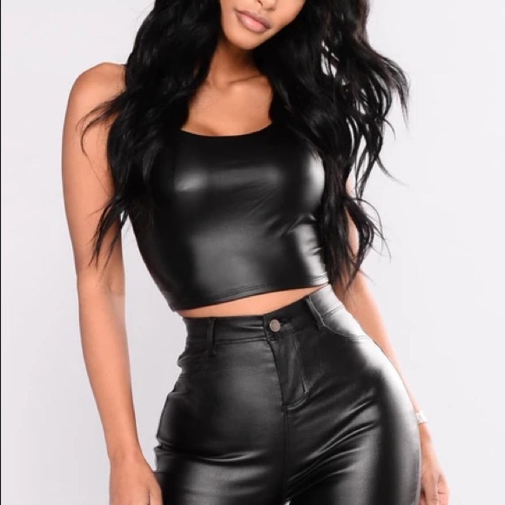 Leather Crop top from Fashion Nova